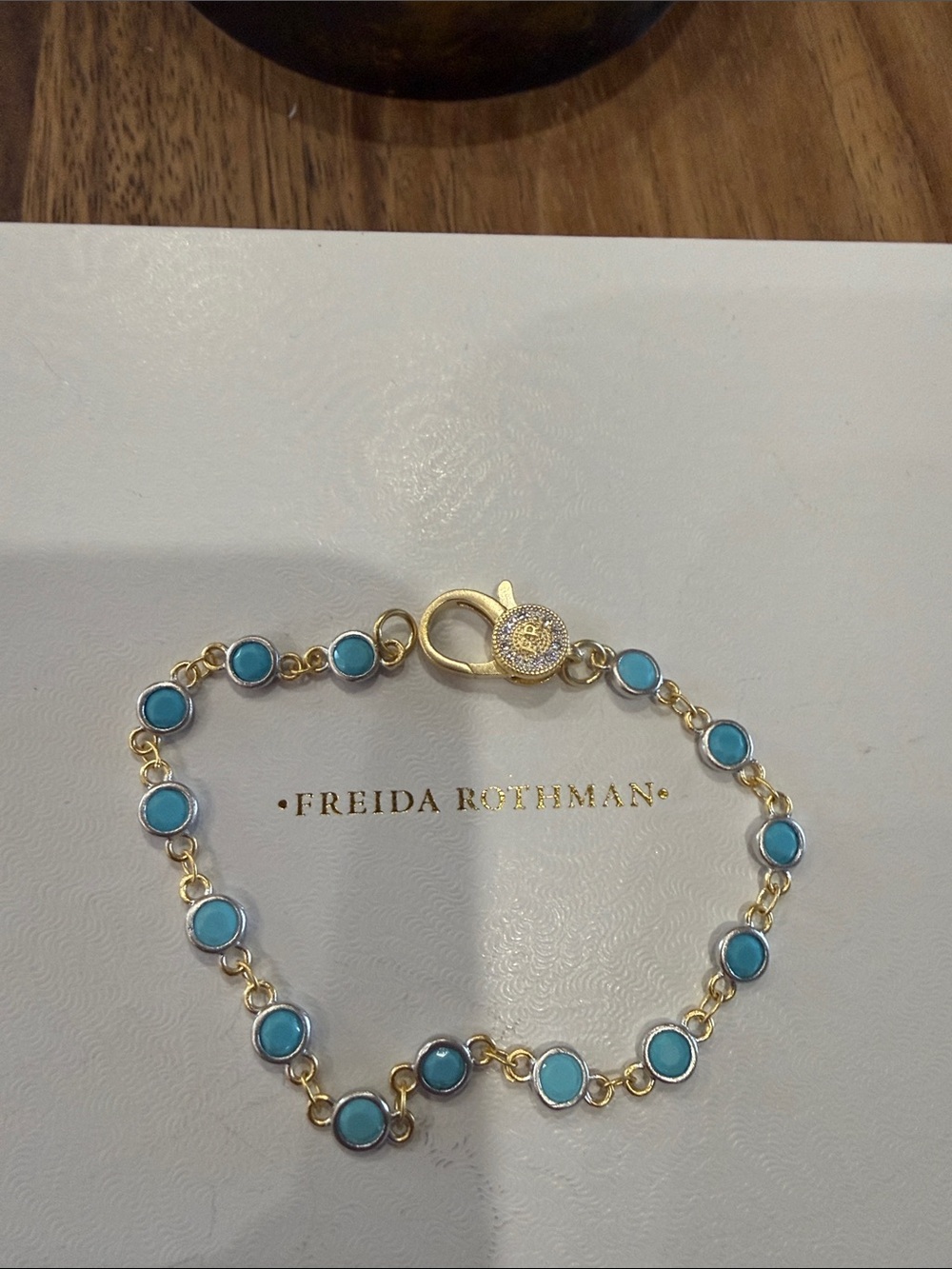 Freida Rothman Sterling Lumi Bracelet with Turquoise Discs